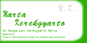 marta kerekgyarto business card