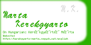 marta kerekgyarto business card